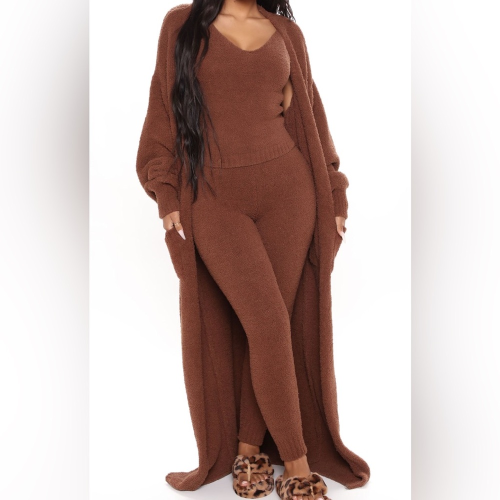 Fashion Nova Brown Cozy Knit Jacket